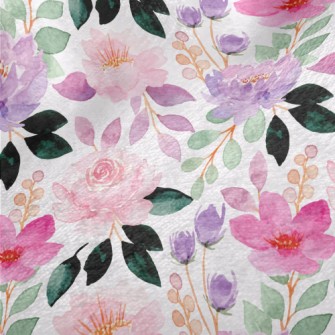 Soft Pink Purple Flowers Minky