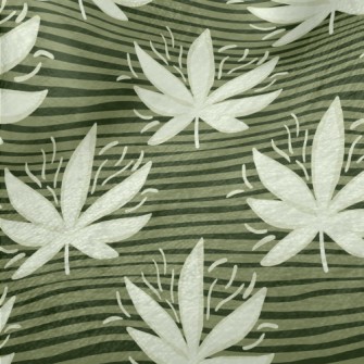 Green Background And White Lea Minky