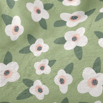 Delicate White Flower Minky