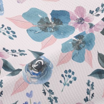 Pastel Watercolor Flowers Piqué