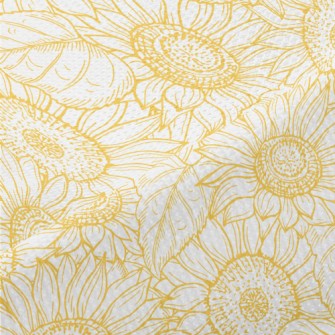 Hand Drawn Sunflower Piqué