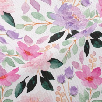 Soft Pink Purple Flowers Piqué