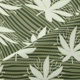 Green Background And White Lea Piqué