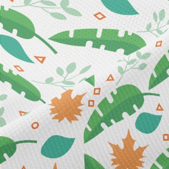 Green Leaves And Maple Leaves Piqué