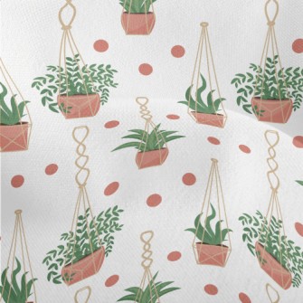 Potted Flowers Lightweight Performance Linen