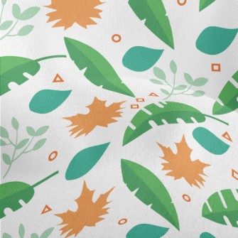 Green Leaves And Maple Leaves Lightweight Performance Linen
