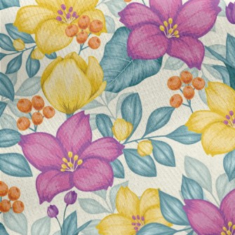 Beautiful Flowers Jersey Backed Fleece