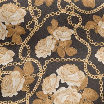 Gold Chain With Roses Jersey Backed Fleece