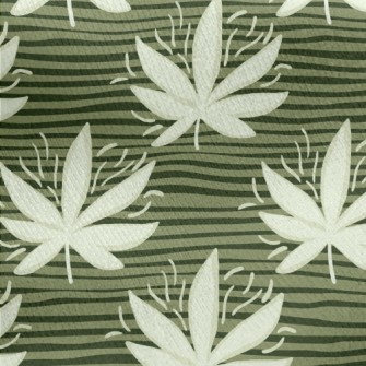 Green Background And White Lea Jersey Backed Fleece