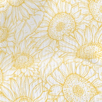 Hand Drawn Sunflower Stretch Jersey