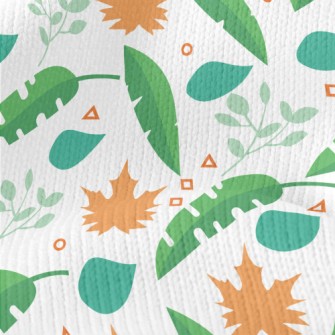 Green Leaves And Maple Leaves Stretch Jersey