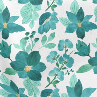 Soft Green Flower Lightweight Cotton Poplin