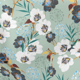 Flowers And Dandelions Lightweight Cotton Poplin