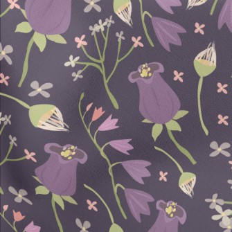 Beautiful Purple Flower Lightweight Cotton Poplin