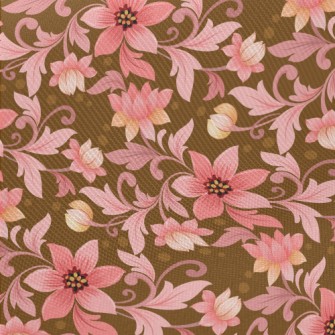 Pink Flowers Midweight Cotton Poplin