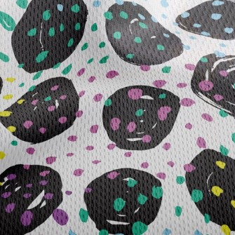 Black Round Colorful Dots Athletic Mesh Flat Back