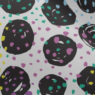 Black Round Colorful Dots Chiffon