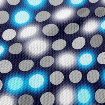 Black And Blue Polka Dots Birdseye Piqué