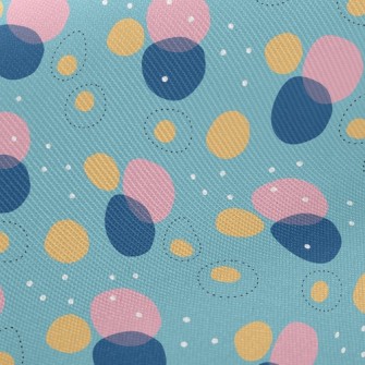Pink Blue Circle Geometry Twill