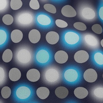 Black And Blue Polka Dots Chiffon