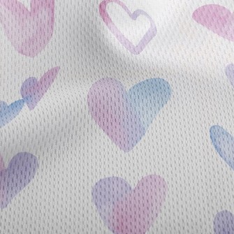 Pink Heart Athletic Mesh Flat Back