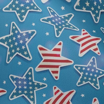 Red And Blue Stars Chiffon