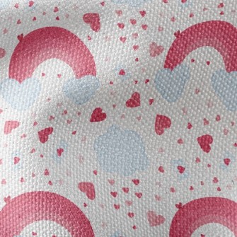 Pink Rainbow Cloud Heart Waterproof Canvas