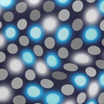 Black And Blue Polka Dots Twill