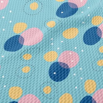 Pink Blue Circle Geometry Birdseye Piqué