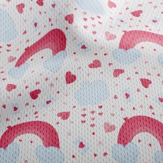 Pink Rainbow Cloud Heart Athletic Mesh Flat Back