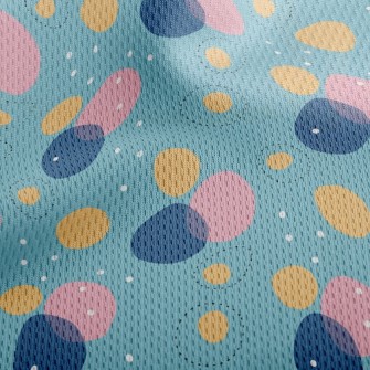 Pink Blue Circle Geometry Athletic Mesh Flat Back