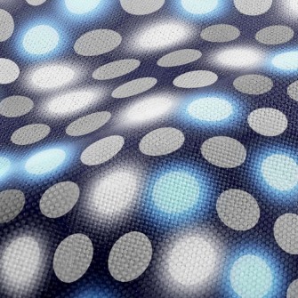 Black And Blue Polka Dots Performance Linen