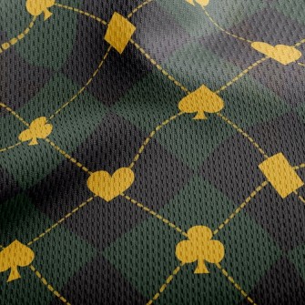 Plaid Spades Clubs Athletic Mesh Flat Back