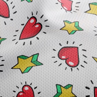 Hearts And Stars Athletic Mesh Flat Back