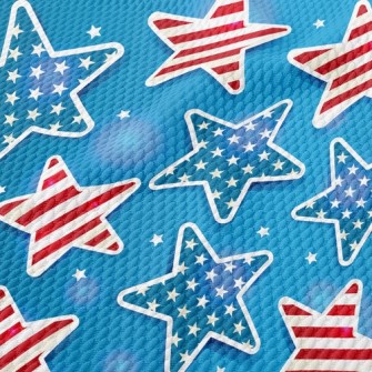 Red And Blue Stars Birdseye Piqué