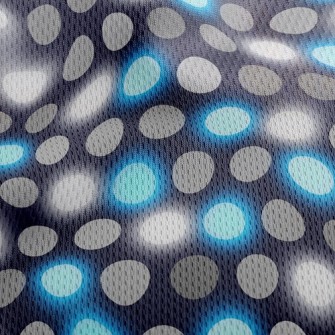 Black And Blue Polka Dots Athletic Mesh Flat Back