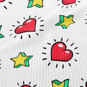 Hearts And Stars Birdseye Piqué