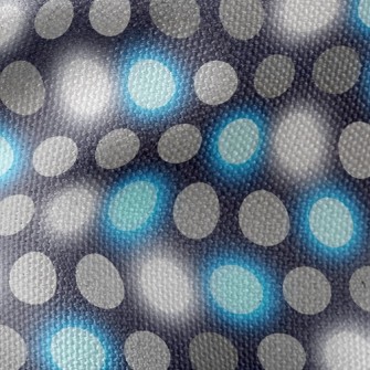 Black And Blue Polka Dots Waterproof Canvas