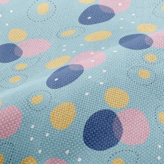 Pink Blue Circle Geometry Performance Linen