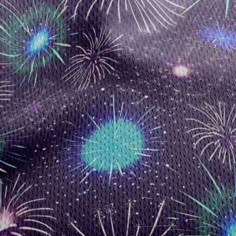 Colorful Fireworks Athletic Mesh Flat Back