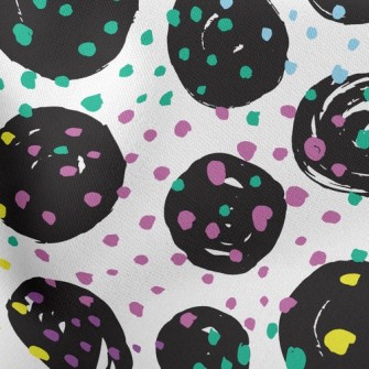 Black Round Colorful Dots Stretch Ponte