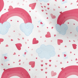 Pink Rainbow Cloud Heart Micro Fleece