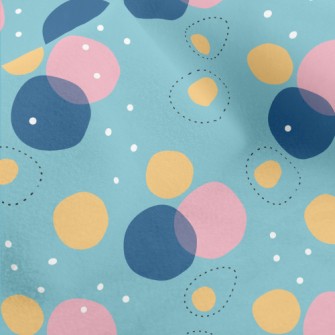 Pink Blue Circle Geometry Micro Fleece