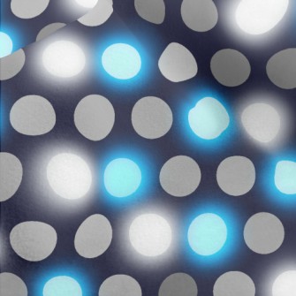 Black And Blue Polka Dots Micro Fleece