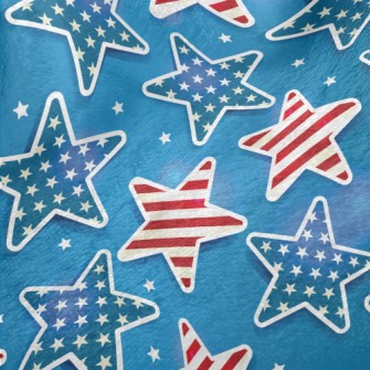 Red And Blue Stars Minky