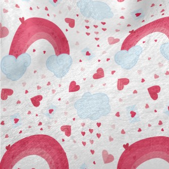 Pink Rainbow Cloud Heart Minky
