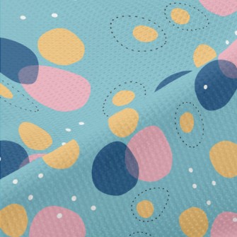 Pink Blue Circle Geometry Piqué