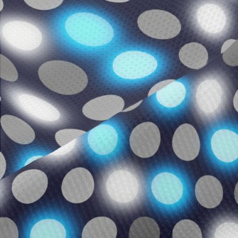 Black And Blue Polka Dots Piqué