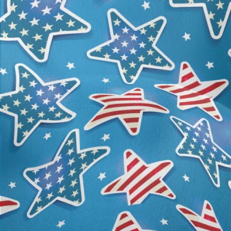 Red And Blue Stars Lightweight Performance Linen
