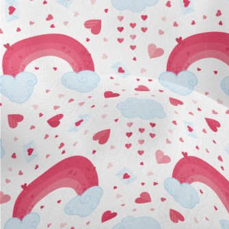 Pink Rainbow Cloud Heart Lightweight Performance Linen